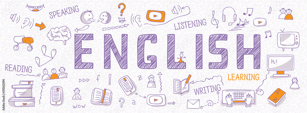 image d'illustration d'apprentissage de l'anglais'